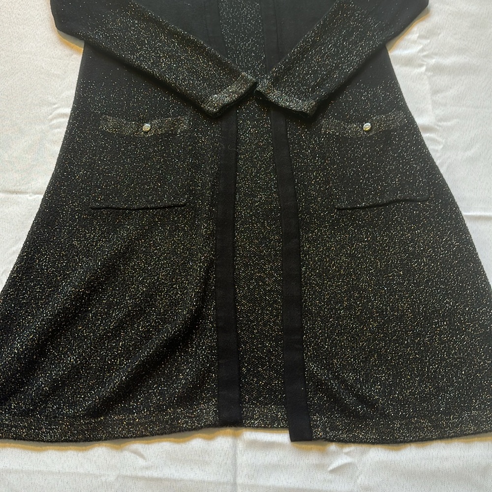 Kasper sweater jacket small black‎ silver and gold sparkle - Picture 5 of 10